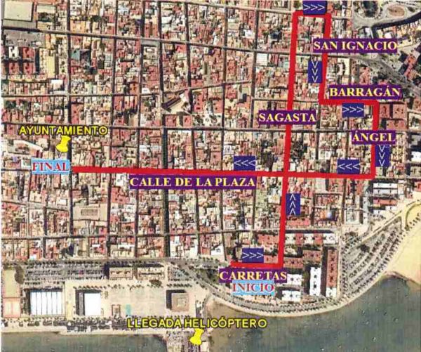 Recorrido de la Cabalgata de Reyes. 