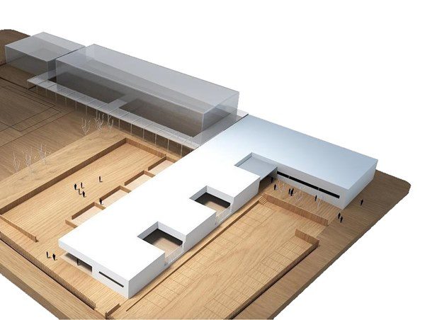 Plano 3D del futuro Colegio de Casines