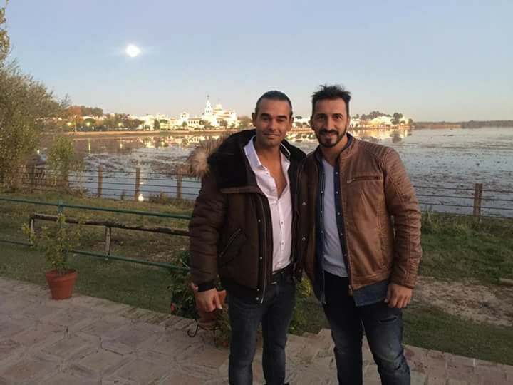 Salvador García "Pitu" y Pedro Campos en El Rocío
