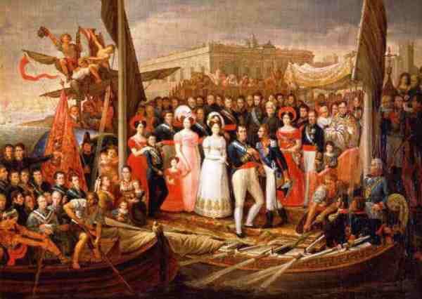 Desembarco de Fernando VII en El Puerto de Santa María en 1823 tras su liberación por los "Cien Mil Hijos de San Luis"