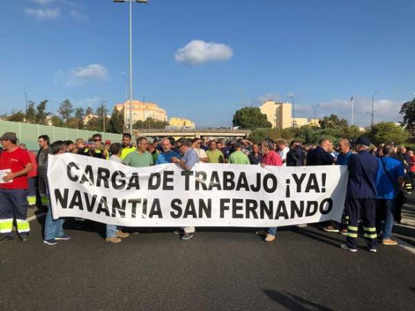 Manifestaciones de trabajadores de Navantia en San Fernando.