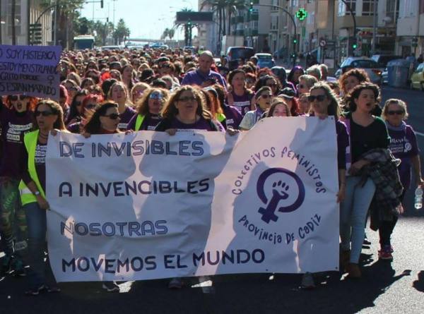 Marcha provincial feminista en la provincia de Cádiz.