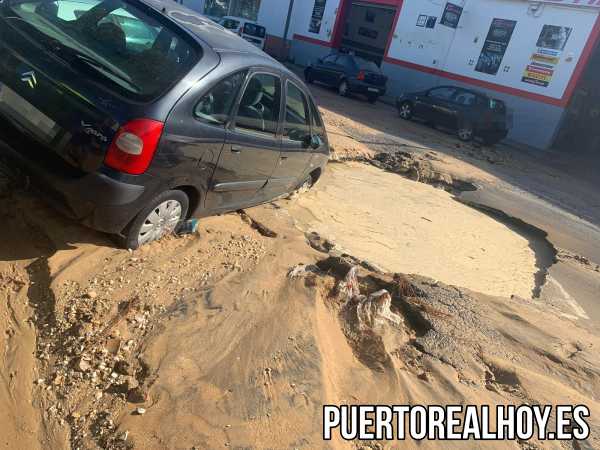 Lugar dónde ha aparecido la rotura de la tubería.
