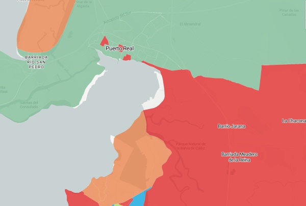 Mapa de votaciones en el 2 de Diciembre.