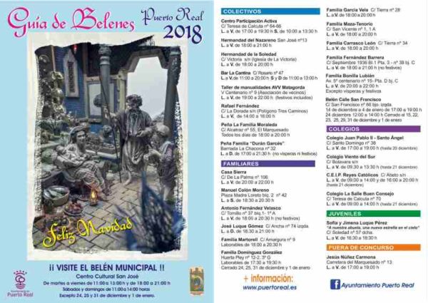 Guía de Belenes de Puerto Real 2018.