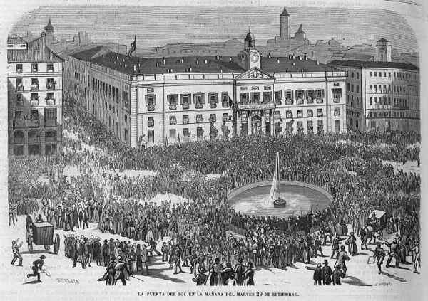 Revolucion de 1868. Madrid. Puerta del Sol