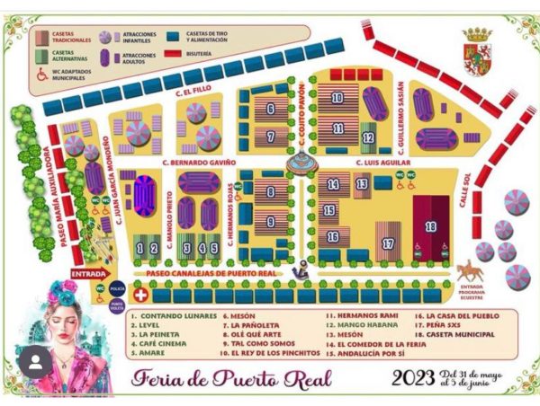 Mapa de la Feria de Puerto Real 2023