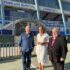Vicente Fernández mostró a Almudena Martínez el estado del Pabellón Municipal de Deportes