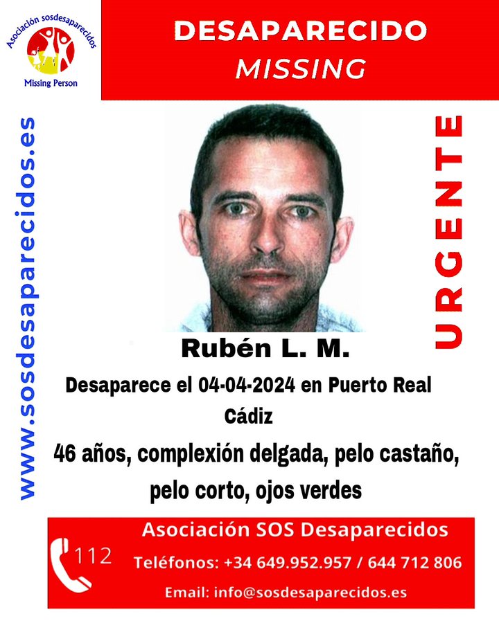 Buscan a Rubén L.M., desaparecido en Puerto Real